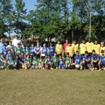 Participantes da Escolinha de Futebol parceria AERO e SEMESPOR